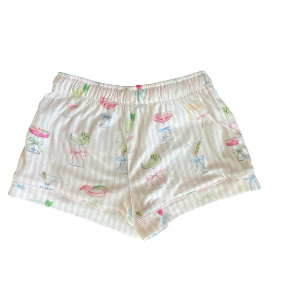 P.J. Salvage Sleep Shorts Pink White Cocktail Print Size XS Lounge - Picture 2 of 6